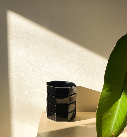 ARC France Black Octogonal Bowls