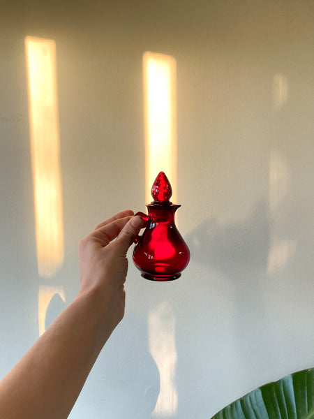 Vintage Avon Strawberry Bath Foam Decanter Bottle
