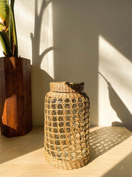 Sea grass wrapped jar
