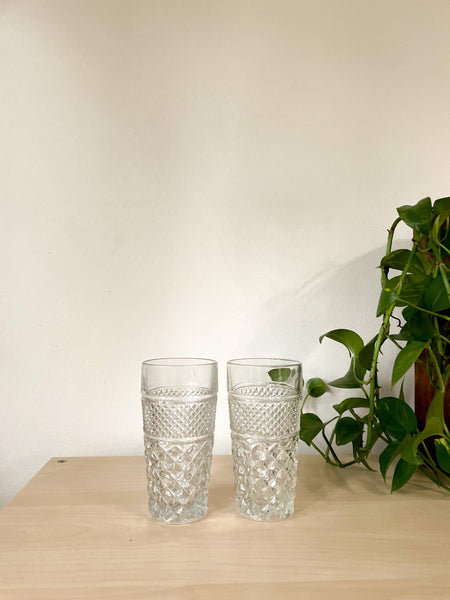 1970s Vintage Anchor Hocking Wexford Glasses - Set of Two