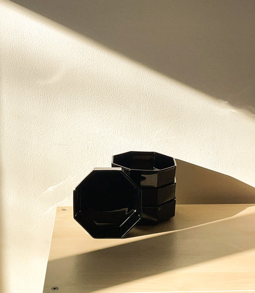ARC France Black Octogonal Bowls