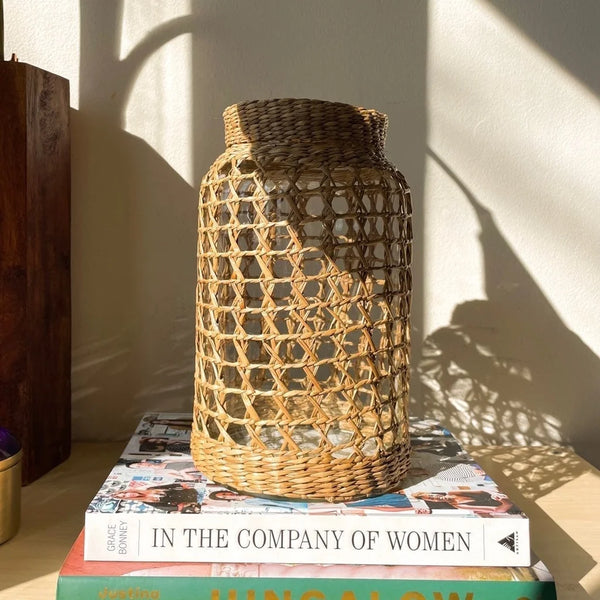 Sea grass wrapped jar